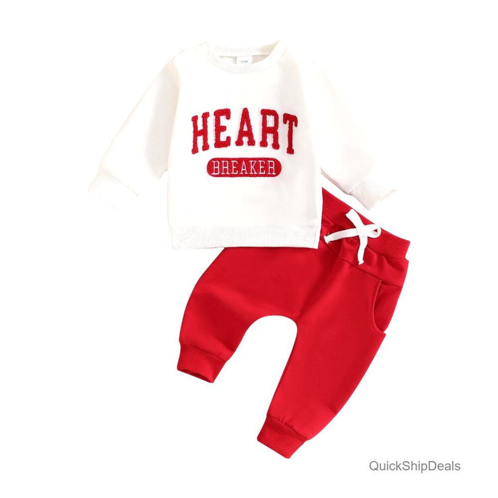 Toddler Boy 2-Piece Sweatshirt & Pants Set, Cotton Blend, Valentine's Day Outfit